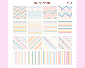 Stripe Pattern in Pastel Colors! A Seamless Vector Pattern Set for Illustrator