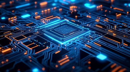 Advanced Microchip with Illuminated Circuitry