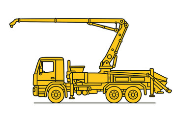 Vector Illustration of a Concrete Pump Truck
