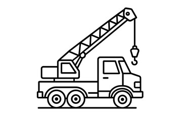 Naklejka premium Vector Illustration of a Mobile Crane Truck