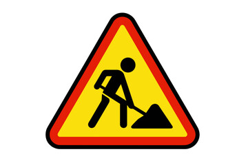 Vector Illustration of Roadwork Warning Sign