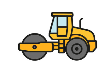 Fototapeta premium Vector Illustration of a Road Roller Construction Vehicle
