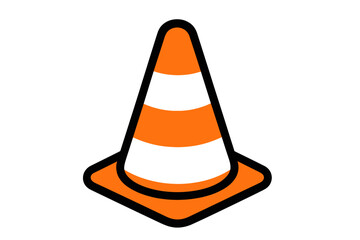 Vector Illustration of a Construction Cone Icon