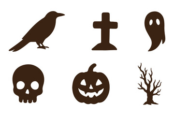 Halloween silhouette set, Halloween all vector bundle