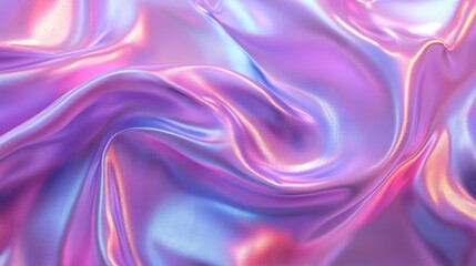 Obraz premium Smooth and Shimmering Fabric with Soft Pastel Hues of Purple, Blue, and Pink, Perfect for Elegant Backgrounds and Textures in Creative Designs