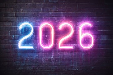 Neon 2026 on brick wall (1)