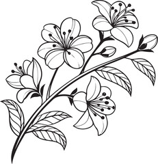 Floral Ornament Line Art Vector Set – Elegant Hand Drawn Decorative Botanical Elements for Design and Illustration