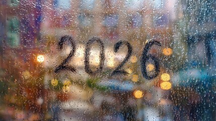 Raindrops on a window, year 2026