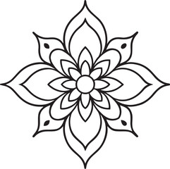 Floral Ornament Line Art Vector Set &ndash; Elegant Hand Drawn Decorative Botanical Elements for Design and Illustration