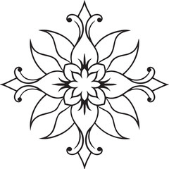 Floral Ornament Line Art Vector Set – Elegant Hand Drawn Decorative Botanical Elements for Design and Illustration