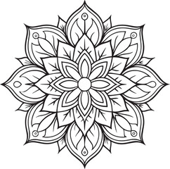 Floral Ornament Line Art Vector Set – Elegant Hand Drawn Decorative Botanical Elements for Design and Illustration