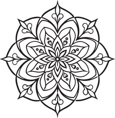 Floral Ornament Line Art Vector Set – Elegant Hand Drawn Decorative Botanical Elements for Design and Illustration