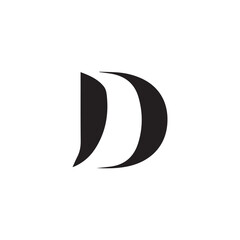 A creative minimalist " D" letter logo design with black and white color.