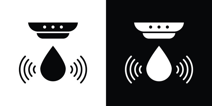 Water sensor icon vector, solid illustration, pictogram set.
