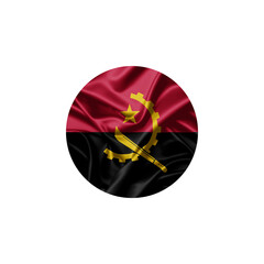 Angola Flag in Circular Design with Fabric Fold Texture