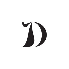 A creative minimalist " D" letter logo design with black and white color.