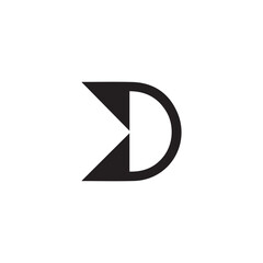 A creative minimalist " D" letter logo design with black and white color.
