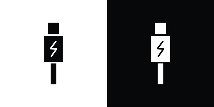 USB type c icon vector, solid illustration, pictogram set.