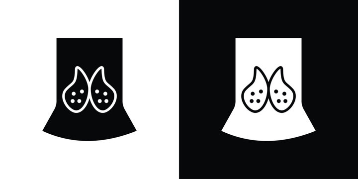 Thyroid icon vector, solid illustration, pictogram set.