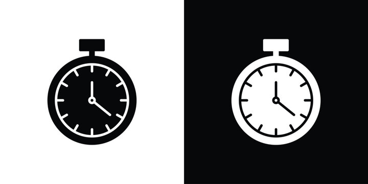 Stopwatch icon vector, solid illustration, pictogram set.