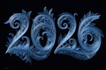 Light-blue, ornate 2026 numerals