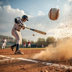 baseball glove and ball