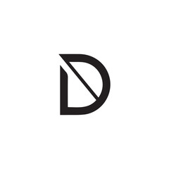A creative minimalist " D" letter logo design with black and white color.
