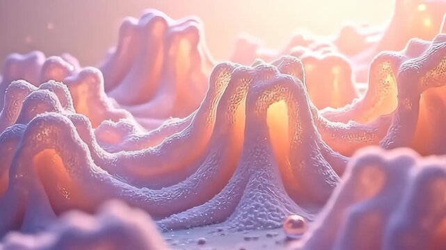 think angstrom composite particle with throb bed same dawning curtains, drift graciously along angstrom luminous alabastrine background, where apiece stratum shimmer with enamor intimation