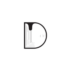 A creative minimalist " D" letter logo design with black and white color.