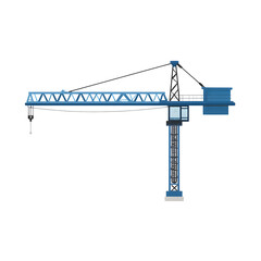 Gigantic Blue Tower Crane Construction Machine