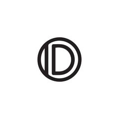 A creative minimalist " D" letter logo design with black and white color.