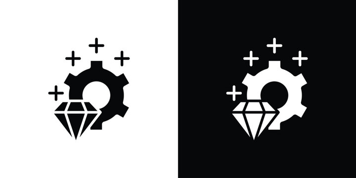 Operational excellence icon vector, solid illustration, pictogram set.