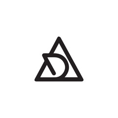 A creative minimalist " D" letter logo design with black and white color.