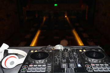 dj mixer and headphones