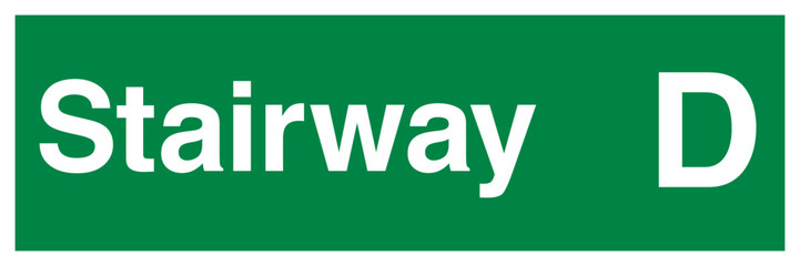 Stairway D Sign – Directional Safety Vector for Stairs