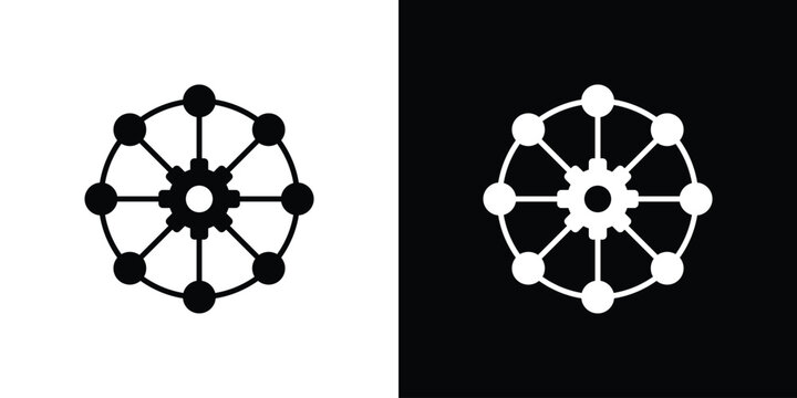 Multichannel icon vector, solid illustration, pictogram set.
