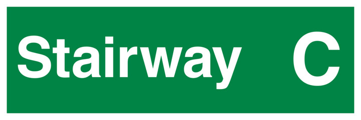 Stairway C Sign – Directional Safety Vector for Stairs