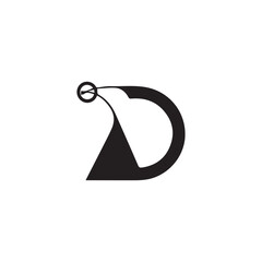 A creative minimalist " D" letter logo design with black and white color.