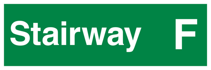 Stairway F Sign – Directional Safety Vector for Stairs