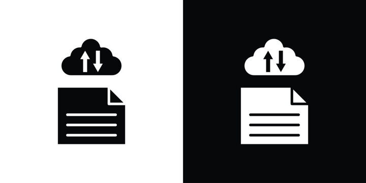 File sharing icon vector, solid illustration, pictogram set.