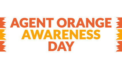 Agent Orange Awareness Day text with side lines on a White background. Which is observed every year in August to celebrate Agent Orange Awareness Day.