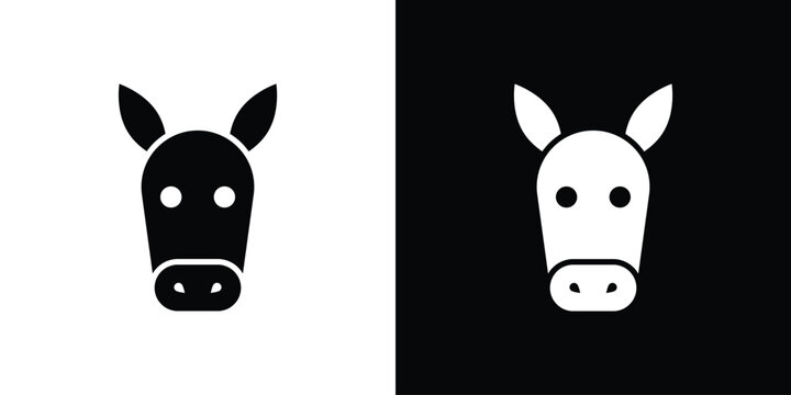 Donkey icon vector, solid illustration, pictogram set.