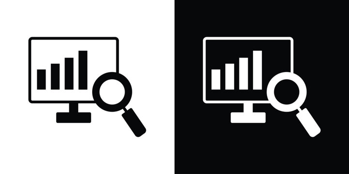Data Analysing icon vector, solid illustration, pictogram set.