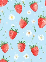 seamless pattern with strawberries