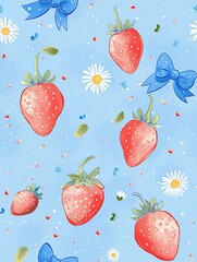 seamless pattern with strawberries