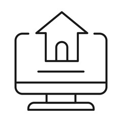 Smart Home Monitor Editable Stroke Icon
