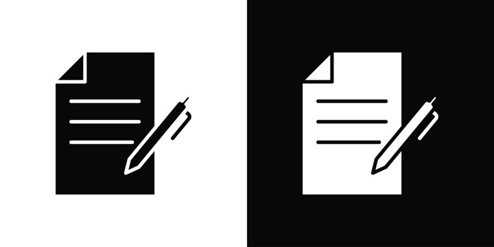 Contract icon vector, solid illustration, pictogram set.