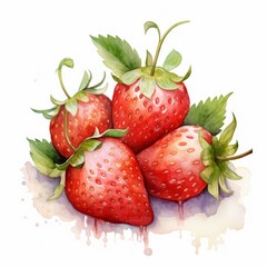 strawberries on a white background