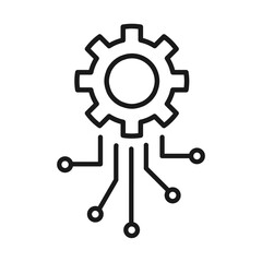 Network Gear Editable Stroke Icon