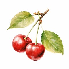 cherries isolated on white background